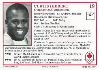 1992 Erin Maxx Summer Olympics Hopefuls #19 Curtis Hibbert Back