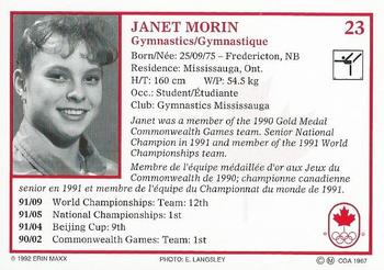 1992 Erin Maxx Summer Olympics Hopefuls #23 Janet Morin Back