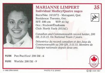 1992 Erin Maxx Summer Olympics Hopefuls #35 Marianne Limpert Back