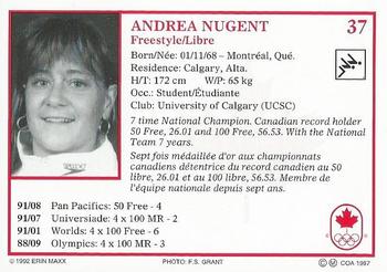 1992 Erin Maxx Summer Olympics Hopefuls #37 Andrea Nugent Back