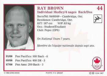 1992 Erin Maxx Summer Olympics Hopefuls #44 Ray Brown Back