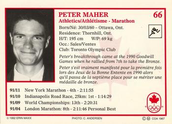 1992 Erin Maxx Summer Olympics Hopefuls #66 Peter Maher Back