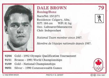 1992 Erin Maxx Summer Olympics Hopefuls #79 Dale Brown Back