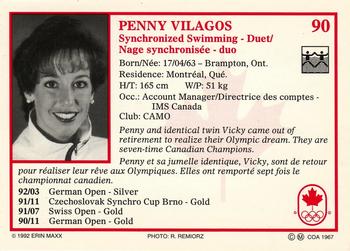 1992 Erin Maxx Summer Olympics Hopefuls #90 Penny Vilagos Back