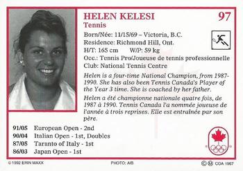 1992 Erin Maxx Summer Olympics Hopefuls #97 Helen Kelesi Back