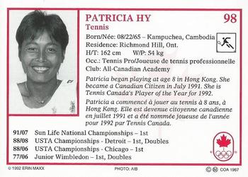 1992 Erin Maxx Summer Olympics Hopefuls #98 Patricia Hy Back