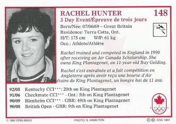 1992 Erin Maxx Summer Olympics Hopefuls #148 Rachel Hunter Back