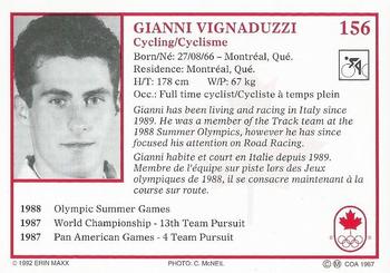 1992 Erin Maxx Summer Olympics Hopefuls #156 Gianni Vignaduzzi Back
