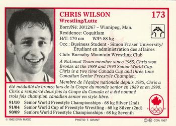 1992 Erin Maxx Summer Olympics Hopefuls #173 Chris Wilson Back