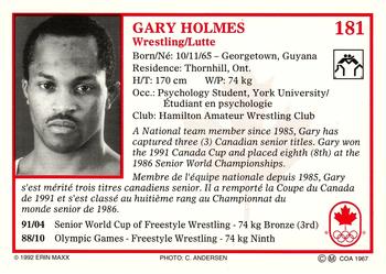 1992 Erin Maxx Summer Olympics Hopefuls #181 Gary Holmes Back