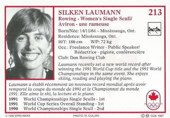1992 Erin Maxx Summer Olympics Hopefuls #213 Silken Laumann Back