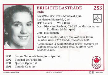 1992 Erin Maxx Summer Olympics Hopefuls #253 Brigitte Lastrade Back