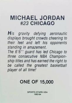 1993-94 Sports Stars USA NNO (unlicensed) #NNO Michael Jordan Back