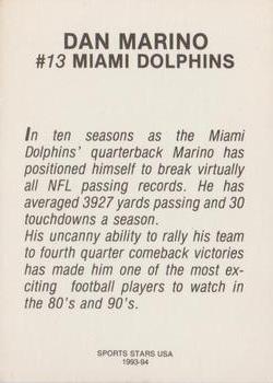 1993-94 Sports Stars USA NNO (unlicensed) #NNO Dan Marino Back