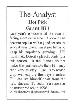 1996 Investor's Journal The Analyst - Copper #NNO Grant Hill Back