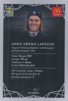 2016 McDonald's SkiTeam Sweden #NNO Anna Swenn-Larsson Back