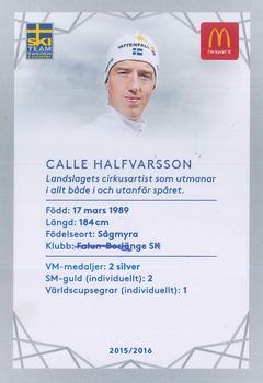 2016 McDonald's SkiTeam Sweden #NNO Calle Halfvarsson Back