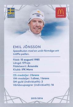 2016 McDonald's SkiTeam Sweden #NNO Emil Jönsson Back