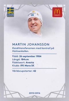 2016 McDonald's SkiTeam Sweden #NNO Martin Johansson Back