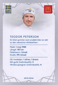 2016 McDonald's SkiTeam Sweden #NNO Teodor Peterson Back