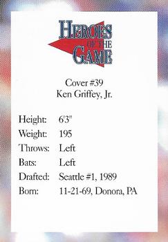 1993-97 Heroes of the Game - Platinum #39 Ken Griffey Jr. Back