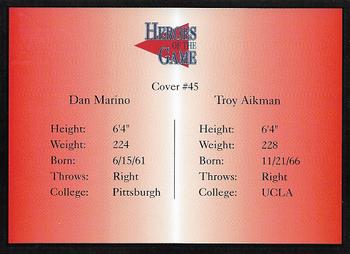1993-97 Heroes of the Game - Platinum #45 Dan Marino / Troy Aikman Back