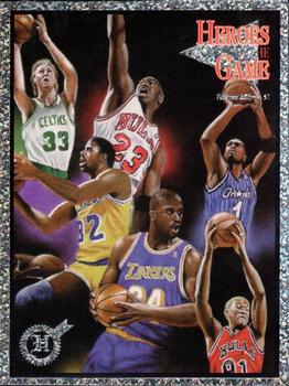 1993-97 Heroes of the Game - Platinum #51 Larry Bird / Michael Jordan / Anfernee Hardaway / Magic Johnson / Shaquille O'Neal /  Dennis Rodman Front