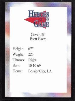 1993-97 Heroes of the Game - Platinum #54 Brett Favre Back