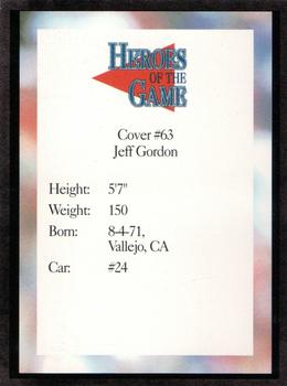 1993-97 Heroes of the Game - Platinum #63 Jeff Gordon Back