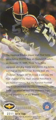 1998 Commemorative Ticket #NNO Cleveland - save the Browns Back