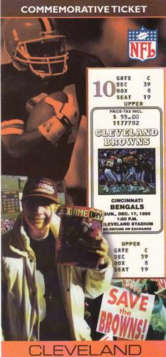 1998 Commemorative Ticket #NNO Cleveland - save the Browns Front