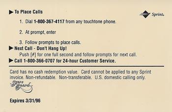 1994-95 Classic Assets - Phone Cards $5 TEST #NNO Ki-Jana Carter Back