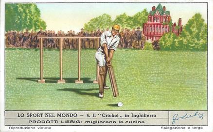 1951 Liebig Lo Sport Nel Mondo (Sports of the World) (Italian Text) (F1529, S1520) #4 Il cricket in Inghilterra Front