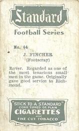1933 Carreras Turf Personality Series #44 Jack Fincher Back
