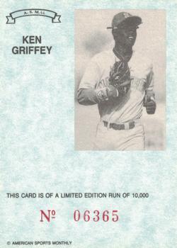 1992 American Sports Monthly (unlicensed) #A.S.M.44 Ken Griffey Back