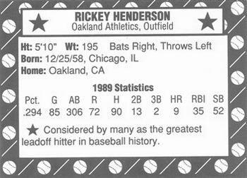 1990 Dime Sports Magazine (unlicensed) #NNO Rickey Henderson Back