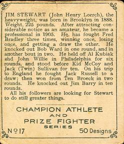1910 Champion Athletes (C52) #17 Jim Stewart Back