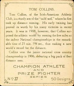 1910 Champion Athletes (C52) #27 Tom Collins Back