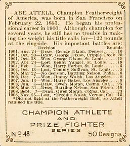 1910 Champion Athletes (C52) #48 Abe Attell Back