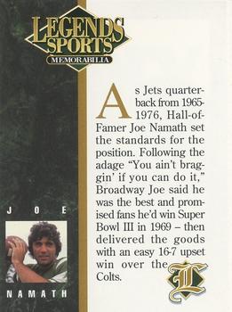 1994 Legends Sports Memorabilia #NNO Joe Namath Back