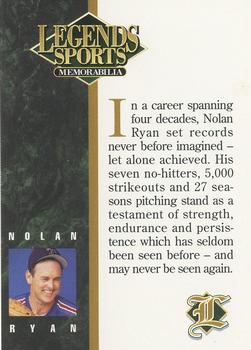 1994 Legends Sports Memorabilia #NNO Nolan Ryan Back