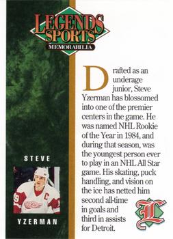 1994 Legends Sports Memorabilia #NNO Steve Yzerman Back