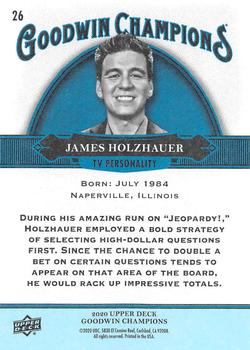 2020 Upper Deck Goodwin Champions - Turquoise #26 James Holzhauer Back