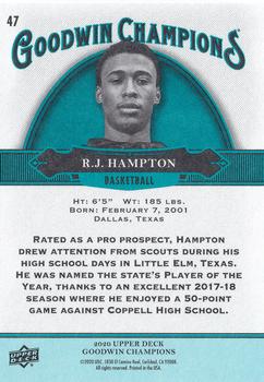 2020 Upper Deck Goodwin Champions - Turquoise #47 R.J. Hampton Back