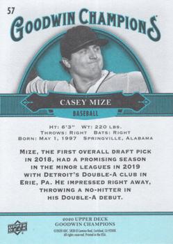 2020 Upper Deck Goodwin Champions - Turquoise #57 Casey Mize Back