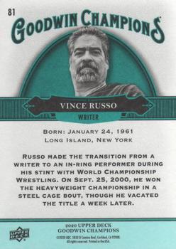 2020 Upper Deck Goodwin Champions - Turquoise #81 Vince Russo Back