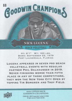 2020 Upper Deck Goodwin Champions - Turquoise #88 Nick Lucena Back