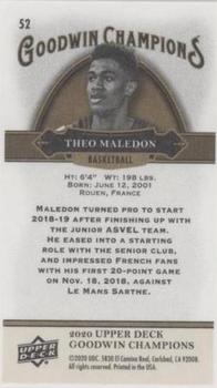 2020 Upper Deck Goodwin Champions - Minis #52 Theo Maledon Back