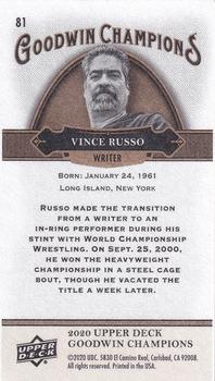 2020 Upper Deck Goodwin Champions - Minis #81 Vince Russo Back