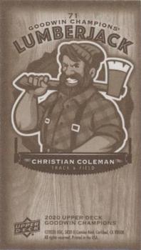 2020 Upper Deck Goodwin Champions - Minis Wood Lumberjack #71 Christian Coleman Back